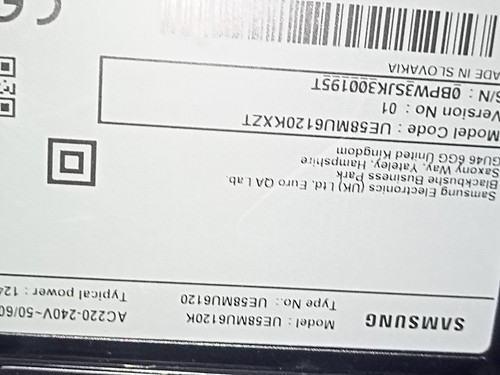 Model ue58mu6120k scheda - model:,